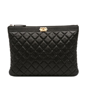 Pre-Loved Chanel Medium Quilted Caviar Boy O Case Clutch
